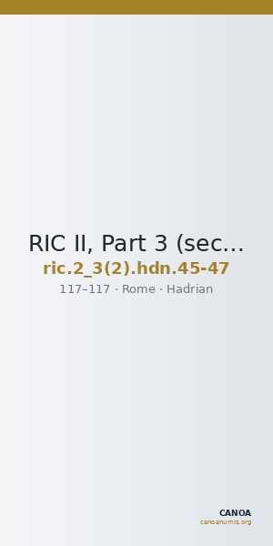 RIC II, Part 3 (second edition) Hadrian 45-47 — CANOA