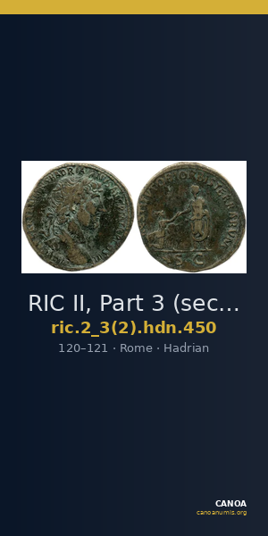 RIC II, Part 3 (second edition) Hadrian 450 — CANOA