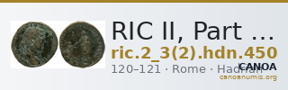 RIC II, Part 3 (second edition) Hadrian 450 — CANOA