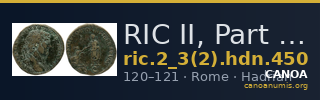 RIC II, Part 3 (second edition) Hadrian 450 — CANOA