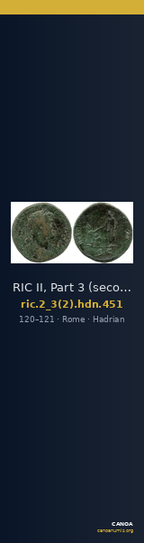 RIC II, Part 3 (second edition) Hadrian 451 — CANOA