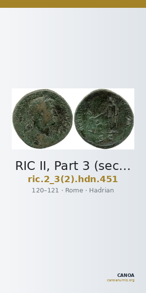 RIC II, Part 3 (second edition) Hadrian 451 — CANOA