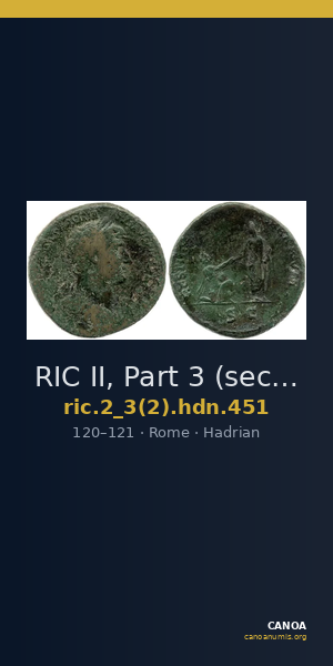 RIC II, Part 3 (second edition) Hadrian 451 — CANOA