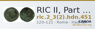 RIC II, Part 3 (second edition) Hadrian 451 — CANOA