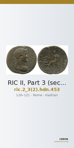 RIC II, Part 3 (second edition) Hadrian 453 — CANOA