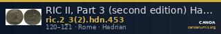 RIC II, Part 3 (second edition) Hadrian 453 — CANOA