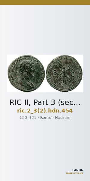 RIC II, Part 3 (second edition) Hadrian 454 — CANOA
