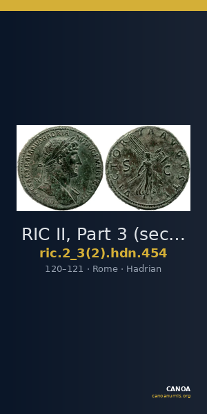 RIC II, Part 3 (second edition) Hadrian 454 — CANOA