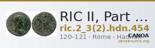 RIC II, Part 3 (second edition) Hadrian 454 — CANOA