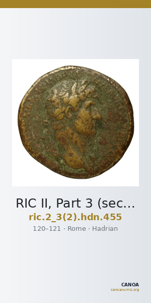 RIC II, Part 3 (second edition) Hadrian 455 — CANOA