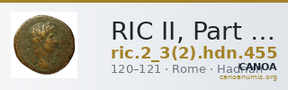 RIC II, Part 3 (second edition) Hadrian 455 — CANOA