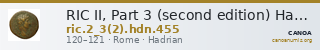 RIC II, Part 3 (second edition) Hadrian 455 — CANOA