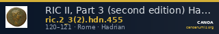 RIC II, Part 3 (second edition) Hadrian 455 — CANOA