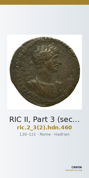 RIC II, Part 3 (second edition) Hadrian 460 — CANOA