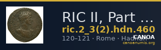 RIC II, Part 3 (second edition) Hadrian 460 — CANOA