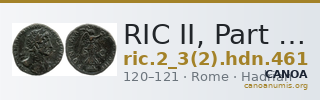 RIC II, Part 3 (second edition) Hadrian 461 — CANOA