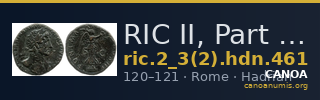 RIC II, Part 3 (second edition) Hadrian 461 — CANOA