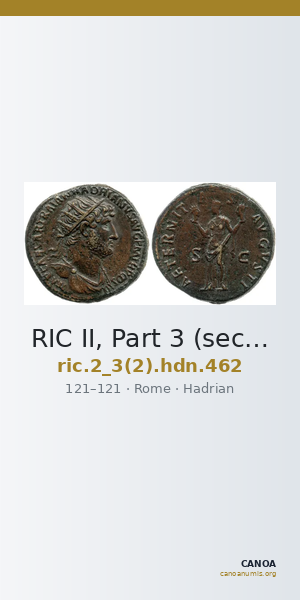 RIC II, Part 3 (second edition) Hadrian 462 — CANOA