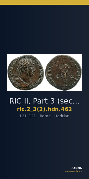 RIC II, Part 3 (second edition) Hadrian 462 — CANOA