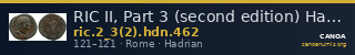 RIC II, Part 3 (second edition) Hadrian 462 — CANOA