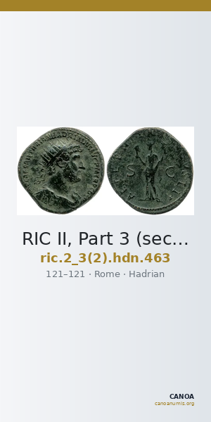 RIC II, Part 3 (second edition) Hadrian 463 — CANOA