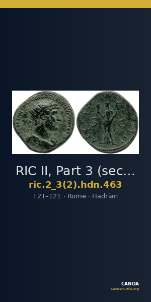 RIC II, Part 3 (second edition) Hadrian 463 — CANOA