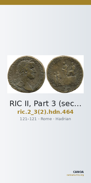 RIC II, Part 3 (second edition) Hadrian 464 — CANOA