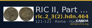RIC II, Part 3 (second edition) Hadrian 464 — CANOA