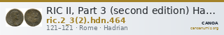 RIC II, Part 3 (second edition) Hadrian 464 — CANOA