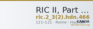 RIC II, Part 3 (second edition) Hadrian 466 — CANOA