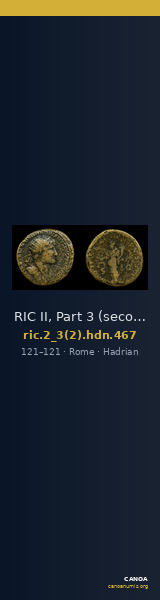 RIC II, Part 3 (second edition) Hadrian 467 — CANOA