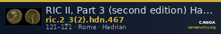 RIC II, Part 3 (second edition) Hadrian 467 — CANOA