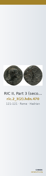 RIC II, Part 3 (second edition) Hadrian 470 — CANOA