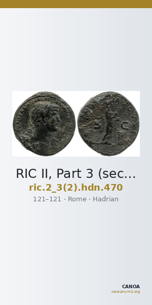 RIC II, Part 3 (second edition) Hadrian 470 — CANOA