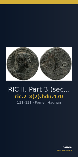 RIC II, Part 3 (second edition) Hadrian 470 — CANOA