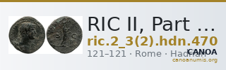 RIC II, Part 3 (second edition) Hadrian 470 — CANOA