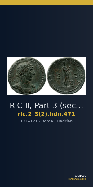 RIC II, Part 3 (second edition) Hadrian 471 — CANOA
