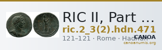 RIC II, Part 3 (second edition) Hadrian 471 — CANOA