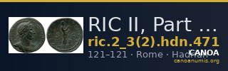RIC II, Part 3 (second edition) Hadrian 471 — CANOA