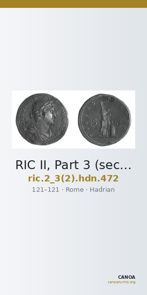 RIC II, Part 3 (second edition) Hadrian 472 — CANOA