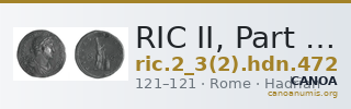 RIC II, Part 3 (second edition) Hadrian 472 — CANOA