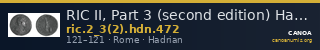 RIC II, Part 3 (second edition) Hadrian 472 — CANOA