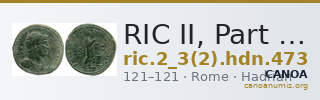 RIC II, Part 3 (second edition) Hadrian 473 — CANOA