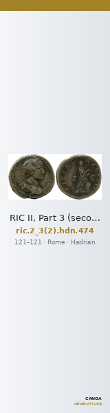 RIC II, Part 3 (second edition) Hadrian 474 — CANOA