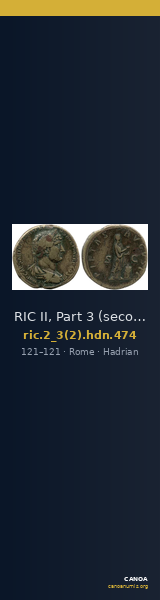 RIC II, Part 3 (second edition) Hadrian 474 — CANOA