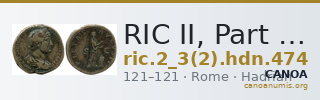 RIC II, Part 3 (second edition) Hadrian 474 — CANOA