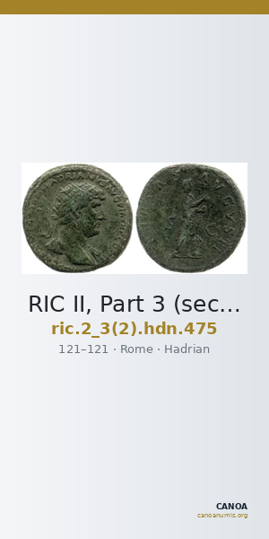 RIC II, Part 3 (second edition) Hadrian 475 — CANOA