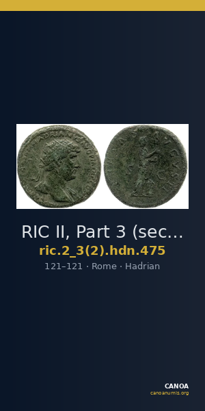 RIC II, Part 3 (second edition) Hadrian 475 — CANOA