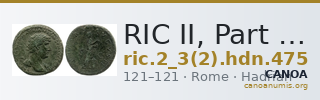 RIC II, Part 3 (second edition) Hadrian 475 — CANOA