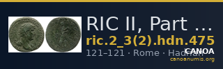 RIC II, Part 3 (second edition) Hadrian 475 — CANOA